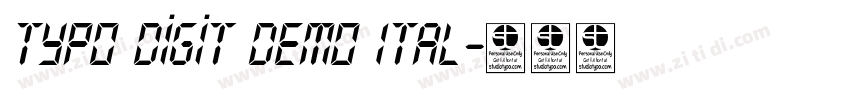 Typo Digit Demo Ital字体转换